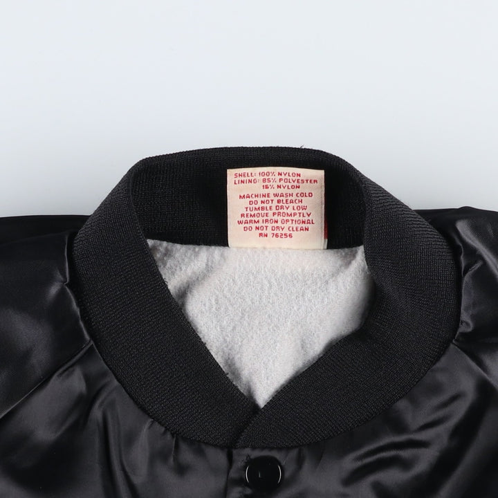80s-90'S Cardinal Nylon Varsity Jacket Award Jacket Made in USA Men's XL equivalent Vintage Nylon black type Vintage Second Hand
