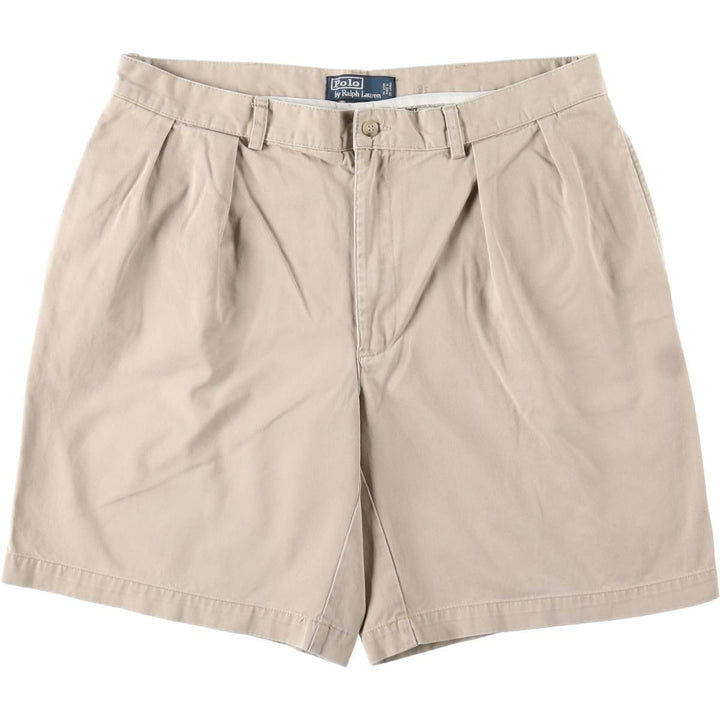 Ralph Lauren POLO by Ralph Lauren TYLER SHORT Two-pleat chino shorts, short pants, men's size W36 cotton Beige type Vintage Second Hand