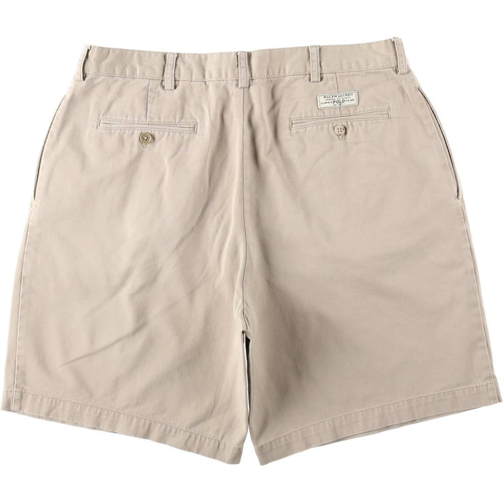 Ralph Lauren POLO by Ralph Lauren TYLER SHORT Two-pleat chino shorts, short pants, men's size W36 cotton Beige type Vintage Second Hand