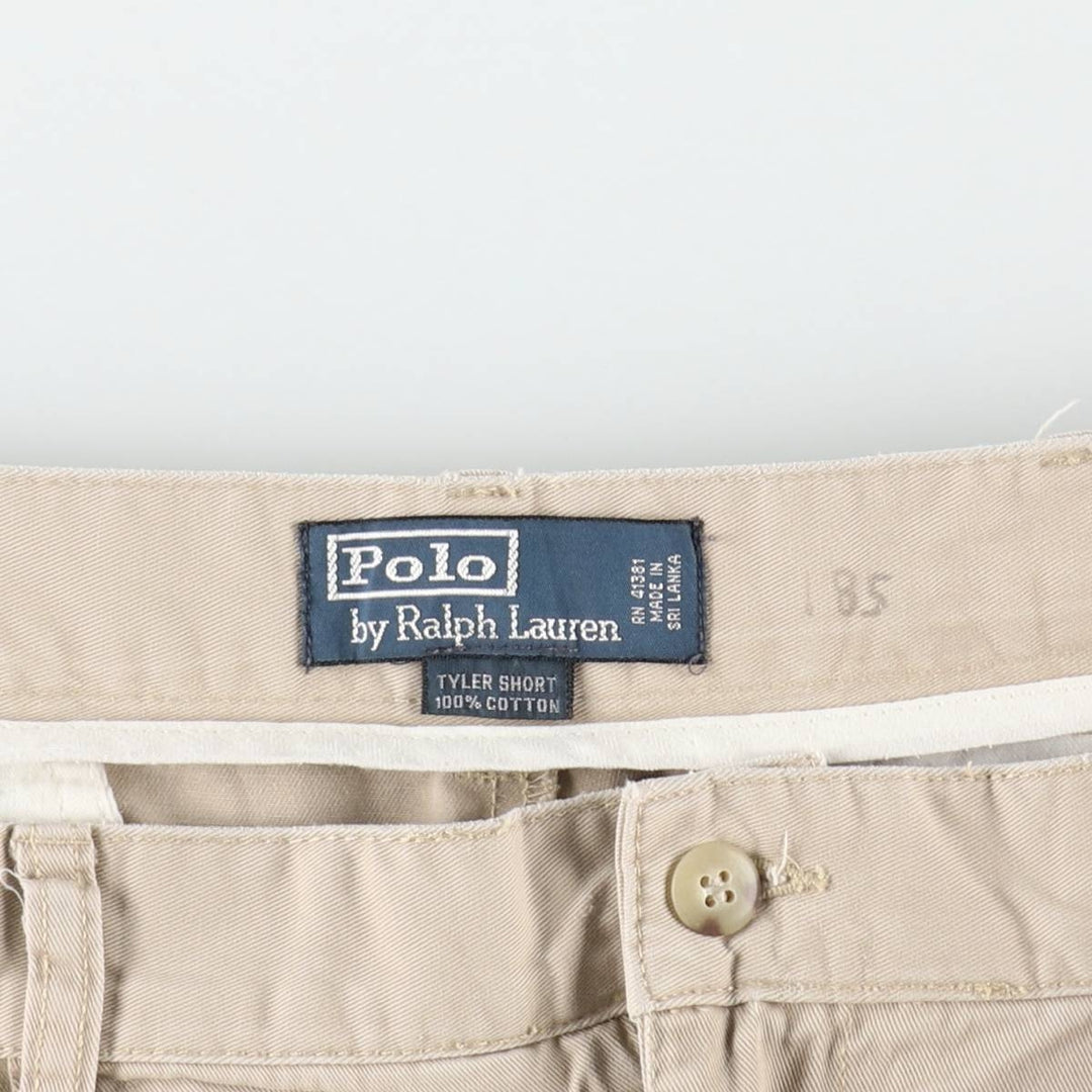 Ralph Lauren POLO by Ralph Lauren TYLER SHORT Two-pleat chino shorts, short pants, men's size W36 cotton Beige type Vintage Second Hand