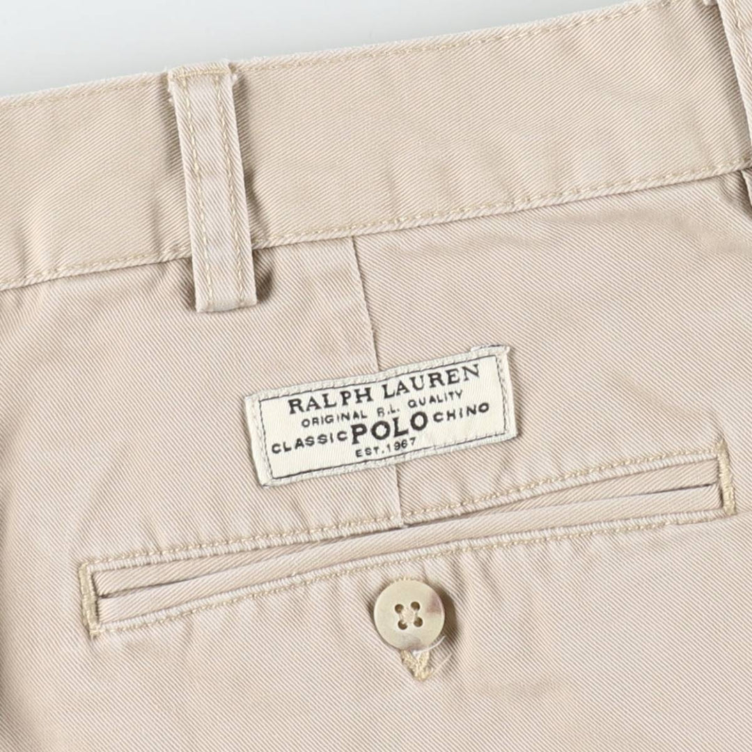 Ralph Lauren POLO by Ralph Lauren TYLER SHORT Two-pleat chino shorts, short pants, men's size W36 cotton Beige type Vintage Second Hand
