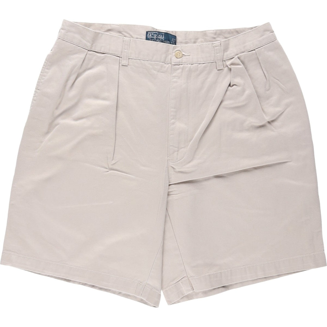 Ralph Lauren POLO by Ralph Lauren TYLER SHORT Two-pleat chino shorts, short pants, men's w35 equivalent cotton Beige type Vintage Second Hand