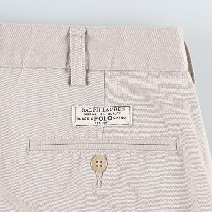 Ralph Lauren POLO by Ralph Lauren TYLER SHORT Two-pleat chino shorts, short pants, men's w35 equivalent cotton Beige type Vintage Second Hand