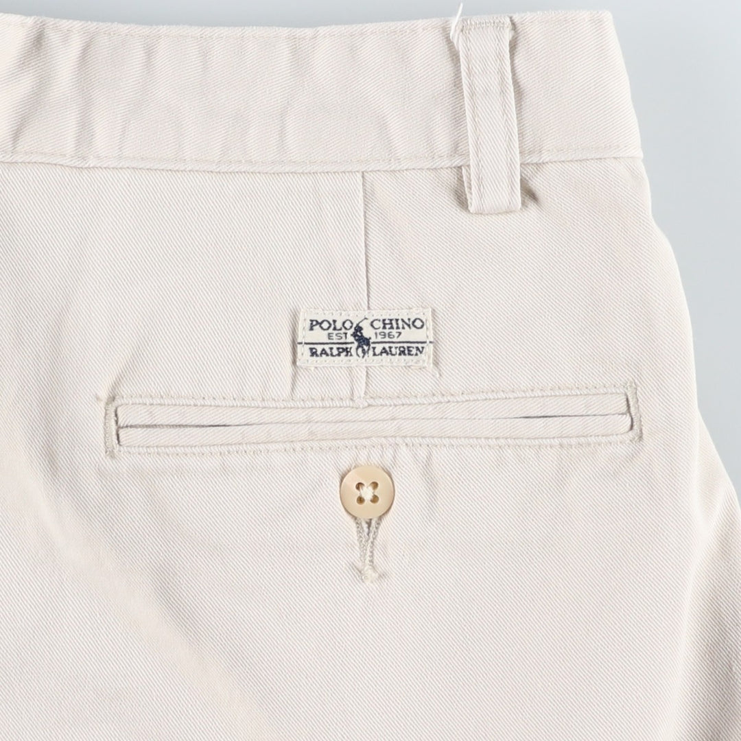 Ralph Lauren Polo Ralph Lauren Two-pleat Chino Shorts, Men's, Size W33 cotton Beige type Vintage Second Hand