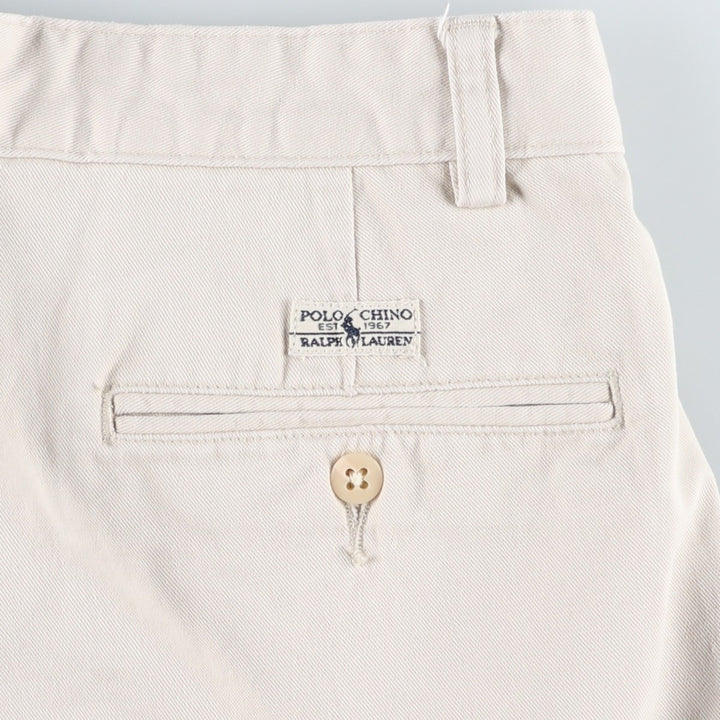 Ralph Lauren Polo Ralph Lauren Two-pleat Chino Shorts, Men's, Size W33 cotton Beige type Vintage Second Hand