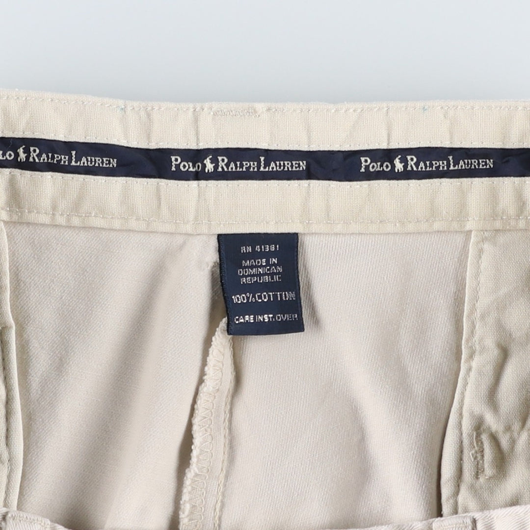 Ralph Lauren Polo Ralph Lauren Two-pleat Chino Shorts, Men's, Size W33 cotton Beige type Vintage Second Hand