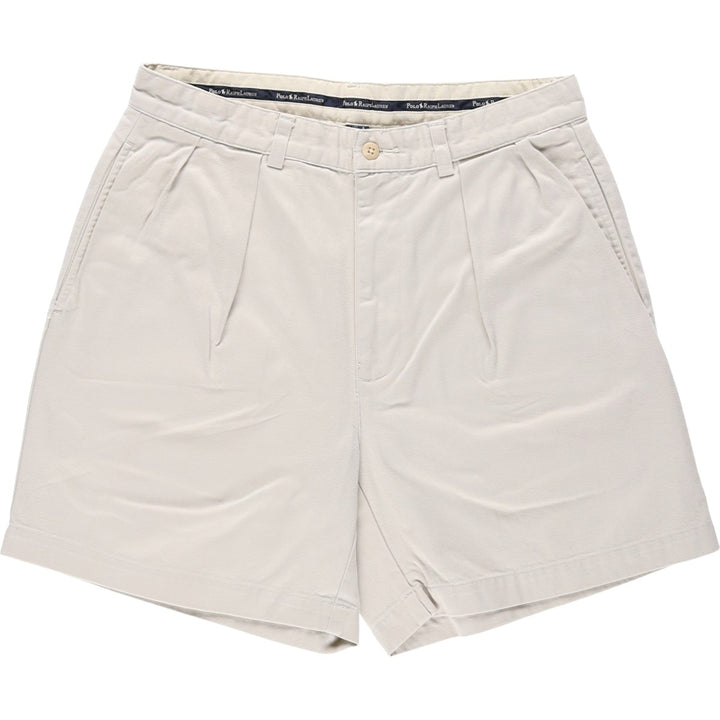 Ralph Lauren Polo Ralph Lauren Two-pleat Chino Shorts, Men's Size W31 cotton Beige type Vintage Second Hand