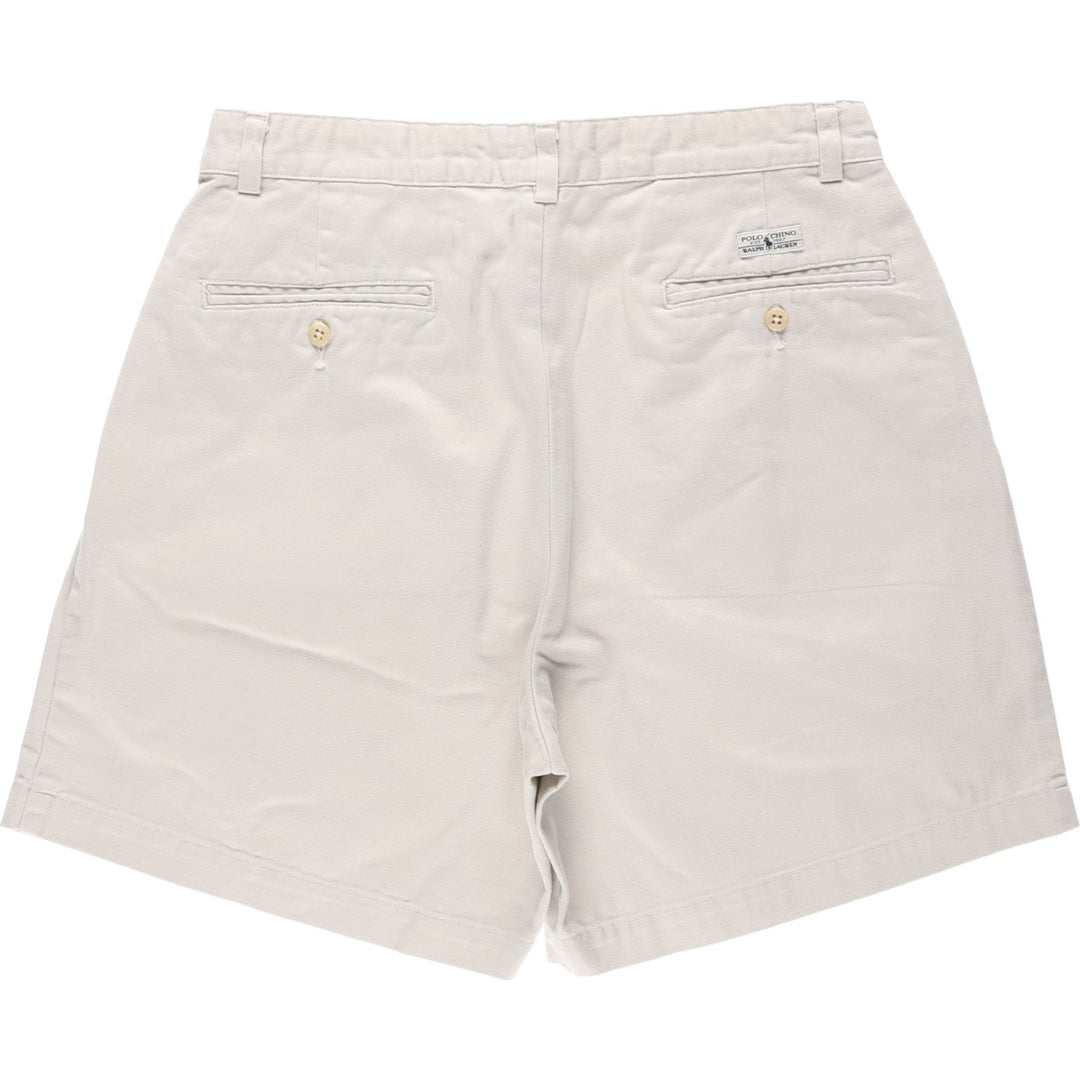 Ralph Lauren Polo Ralph Lauren Two-pleat Chino Shorts, Men's Size W31 cotton Beige type Vintage Second Hand