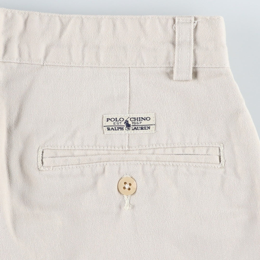 Ralph Lauren Polo Ralph Lauren Two-pleat Chino Shorts, Men's Size W31 cotton Beige type Vintage Second Hand