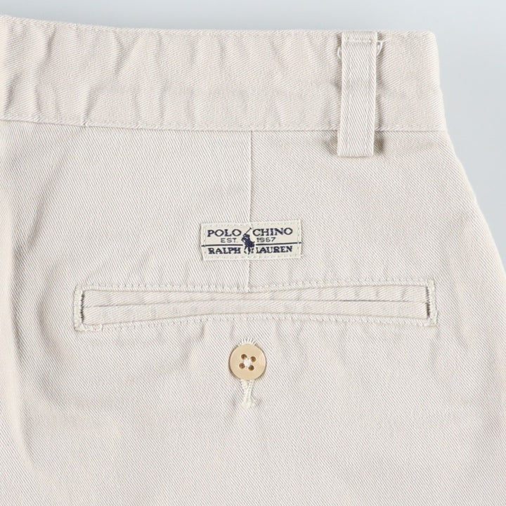 Ralph Lauren Polo Ralph Lauren Two-pleat Chino Shorts, Men's Size W31 cotton Beige type Vintage Second Hand