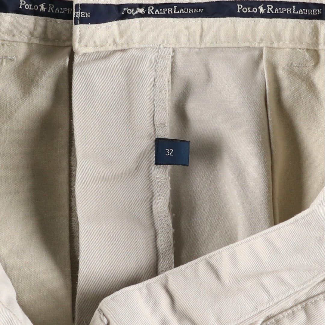 Ralph Lauren Polo Ralph Lauren Two-pleat Chino Shorts, Men's Size W31 cotton Beige type Vintage Second Hand