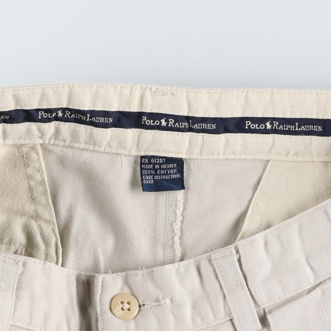 Ralph Lauren Polo Ralph Lauren Two-pleat Chino Shorts, Men's Size W31 cotton Beige type Vintage Second Hand