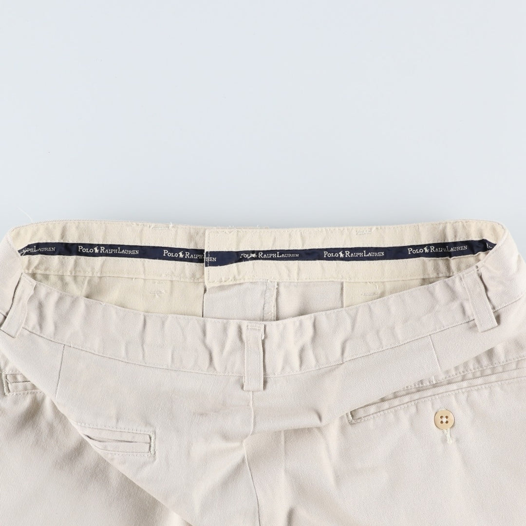 Ralph Lauren Polo Ralph Lauren Two-pleat Chino Shorts, Men's Size W31 cotton Beige type Vintage Second Hand