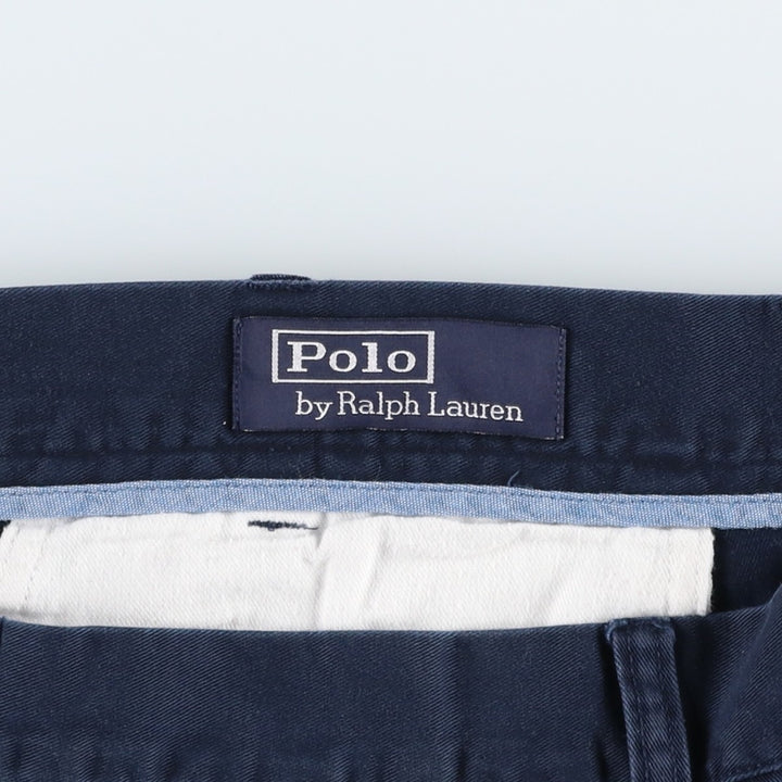 Ralph Lauren CLASSIC FIT PLEATED 9" Two-Pleat Chino Shorts (Men's W37 equivalent) cotton navy blue type Vintage Second Hand
