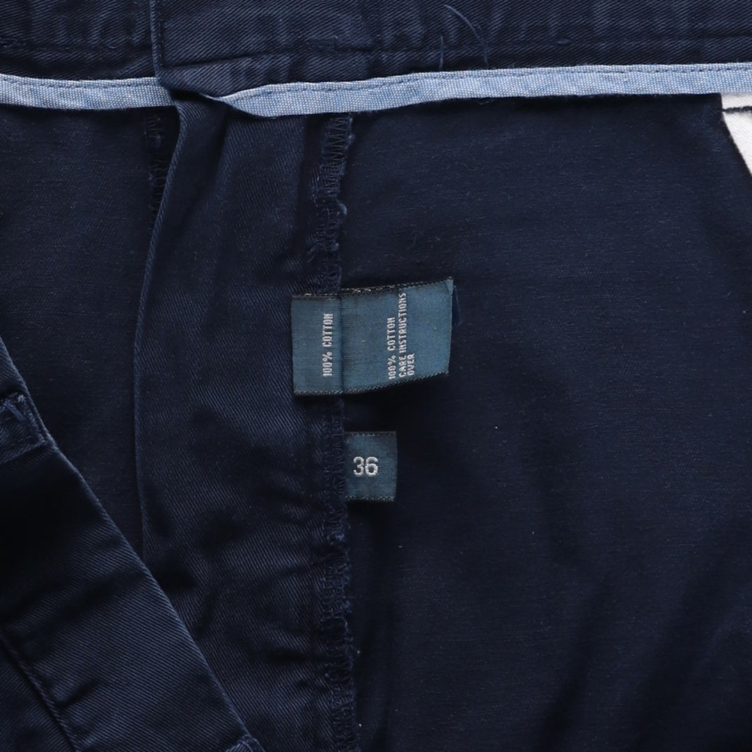 Ralph Lauren CLASSIC FIT PLEATED 9" Two-Pleat Chino Shorts (Men's W37 equivalent) cotton navy blue type Vintage Second Hand