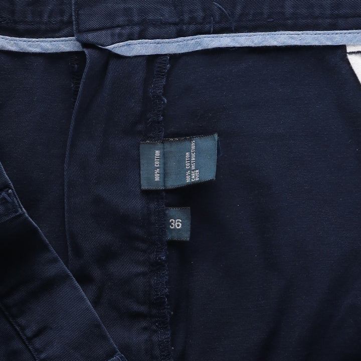 Ralph Lauren CLASSIC FIT PLEATED 9" Two-Pleat Chino Shorts (Men's W37 equivalent) cotton navy blue type Vintage Second Hand