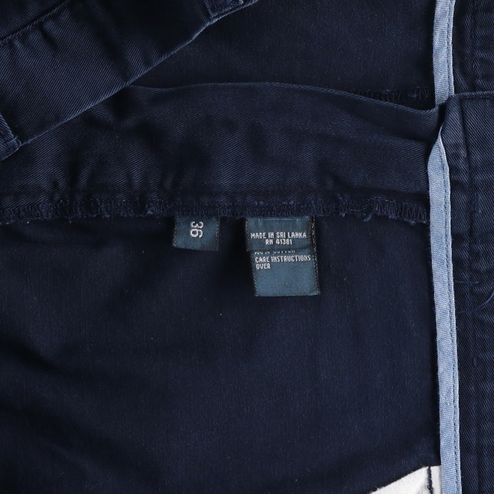 Ralph Lauren CLASSIC FIT PLEATED 9" Two-Pleat Chino Shorts (Men's W37 equivalent) cotton navy blue type Vintage Second Hand