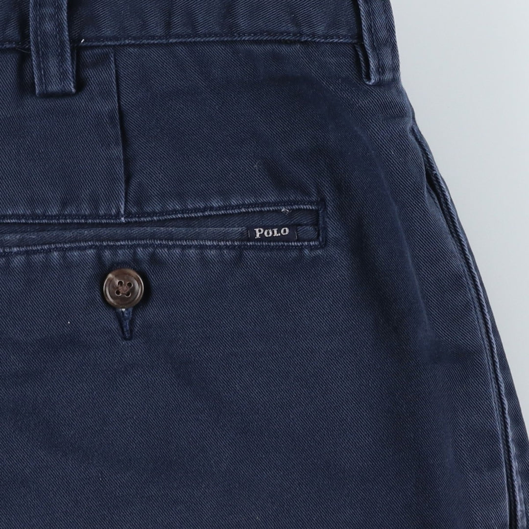 Ralph Lauren CLASSIC FIT PLEATED 9" Two-Pleat Chino Shorts (Men's W37 equivalent) cotton navy blue type Vintage Second Hand