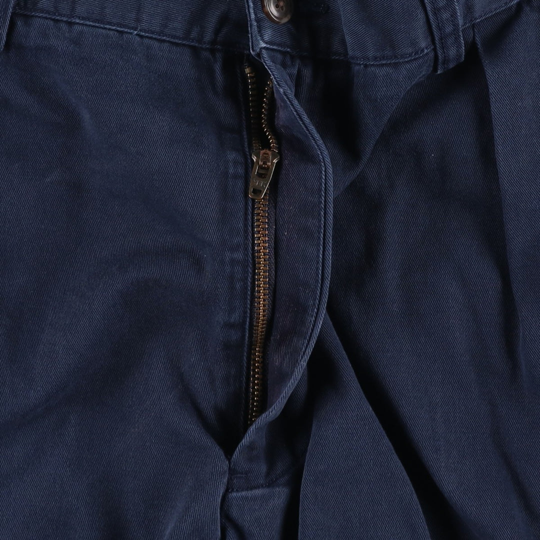 Ralph Lauren CLASSIC FIT PLEATED 9" Two-Pleat Chino Shorts (Men's W37 equivalent) cotton navy blue type Vintage Second Hand