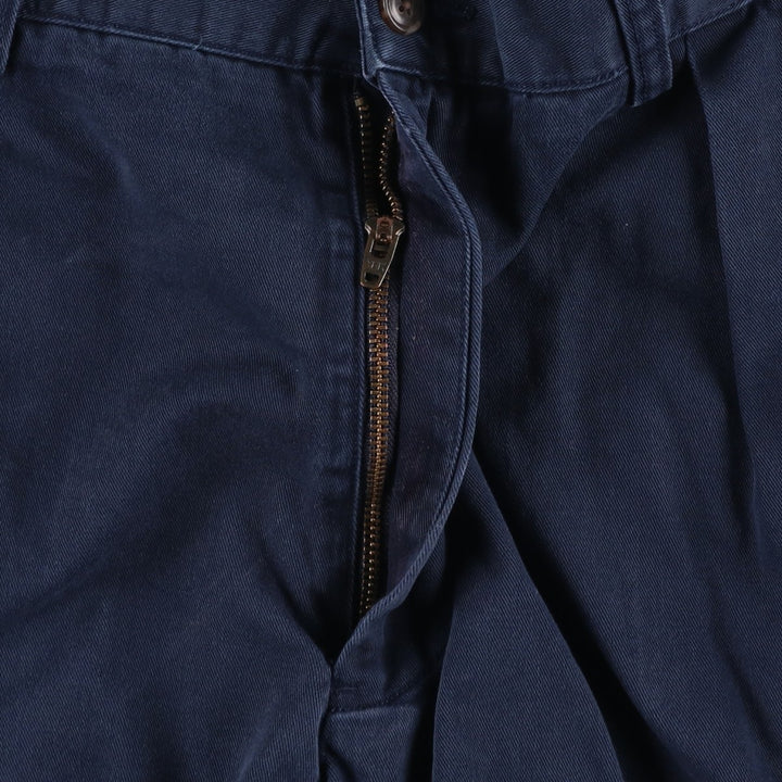 Ralph Lauren CLASSIC FIT PLEATED 9" Two-Pleat Chino Shorts (Men's W37 equivalent) cotton navy blue type Vintage Second Hand