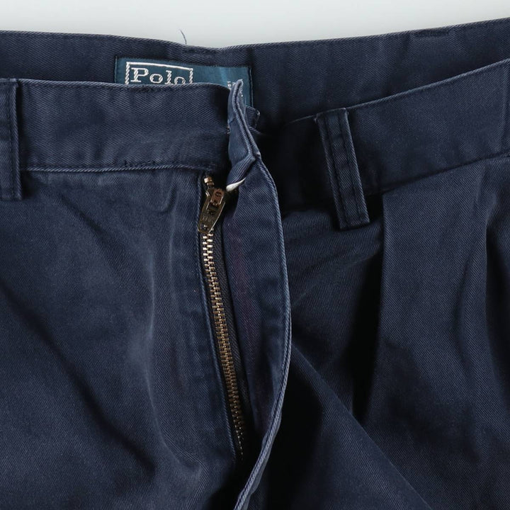 Ralph Lauren POLO by Ralph Lauren ANDREW SHORT Two-pleat chino shorts, short pants, men's size W36 cotton navy blue type Vintage Second Hand