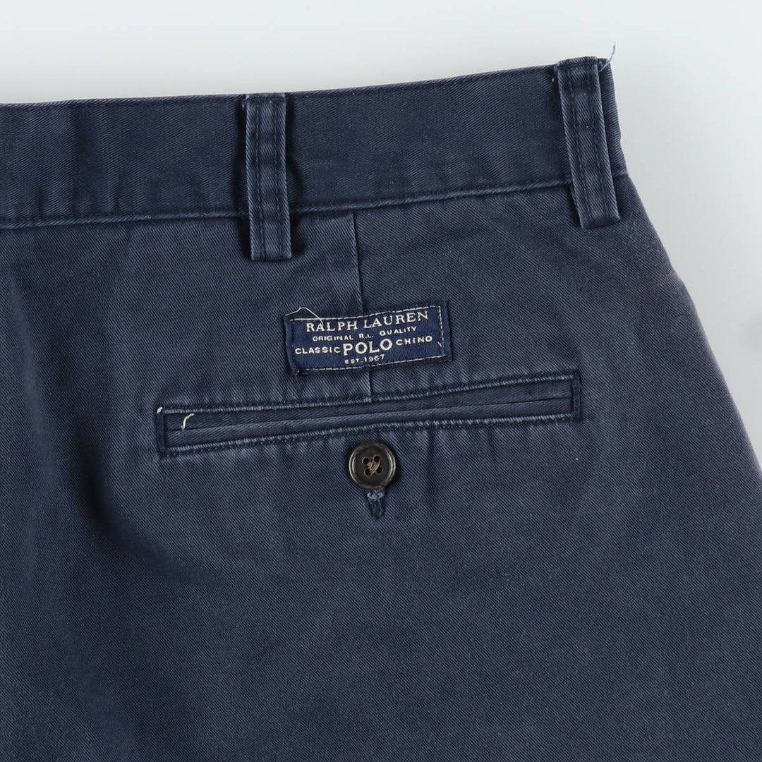 Ralph Lauren POLO by Ralph Lauren ANDREW SHORT Two-pleat chino shorts, short pants, men's size W36 cotton navy blue type Vintage Second Hand
