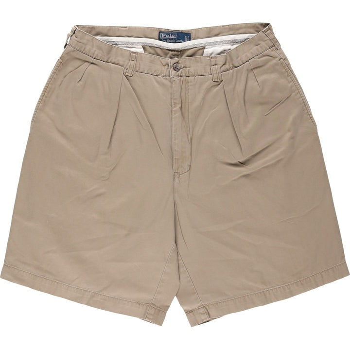 Ralph Lauren POLO by Ralph Lauren TYLER SHORT Two-pleat chino shorts, short pants, men's size W33 cotton Beige type Vintage Second Hand