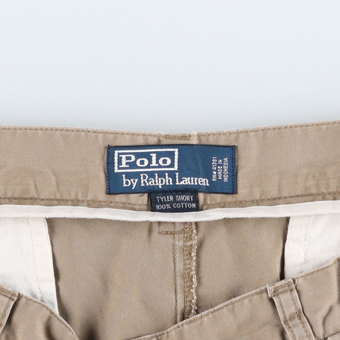 Ralph Lauren POLO by Ralph Lauren TYLER SHORT Two-pleat chino shorts, short pants, men's size W33 cotton Beige type Vintage Second Hand