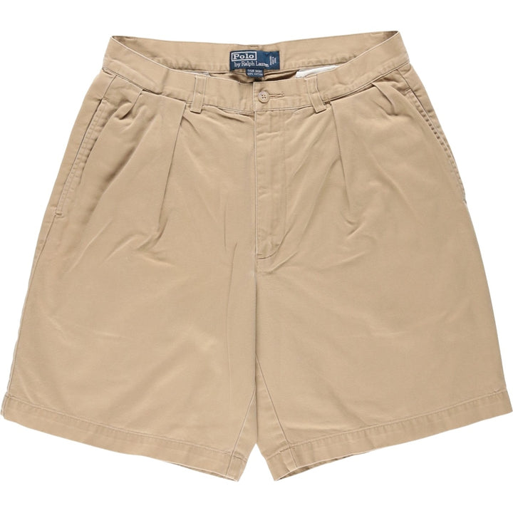 Ralph Lauren POLO by Ralph Lauren TYLER SHORT Two-pleat chino shorts, short pants, men's size w31 cotton Beige type Vintage Second Hand