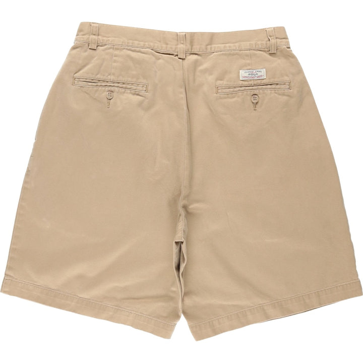 Ralph Lauren POLO by Ralph Lauren TYLER SHORT Two-pleat chino shorts, short pants, men's size w31 cotton Beige type Vintage Second Hand