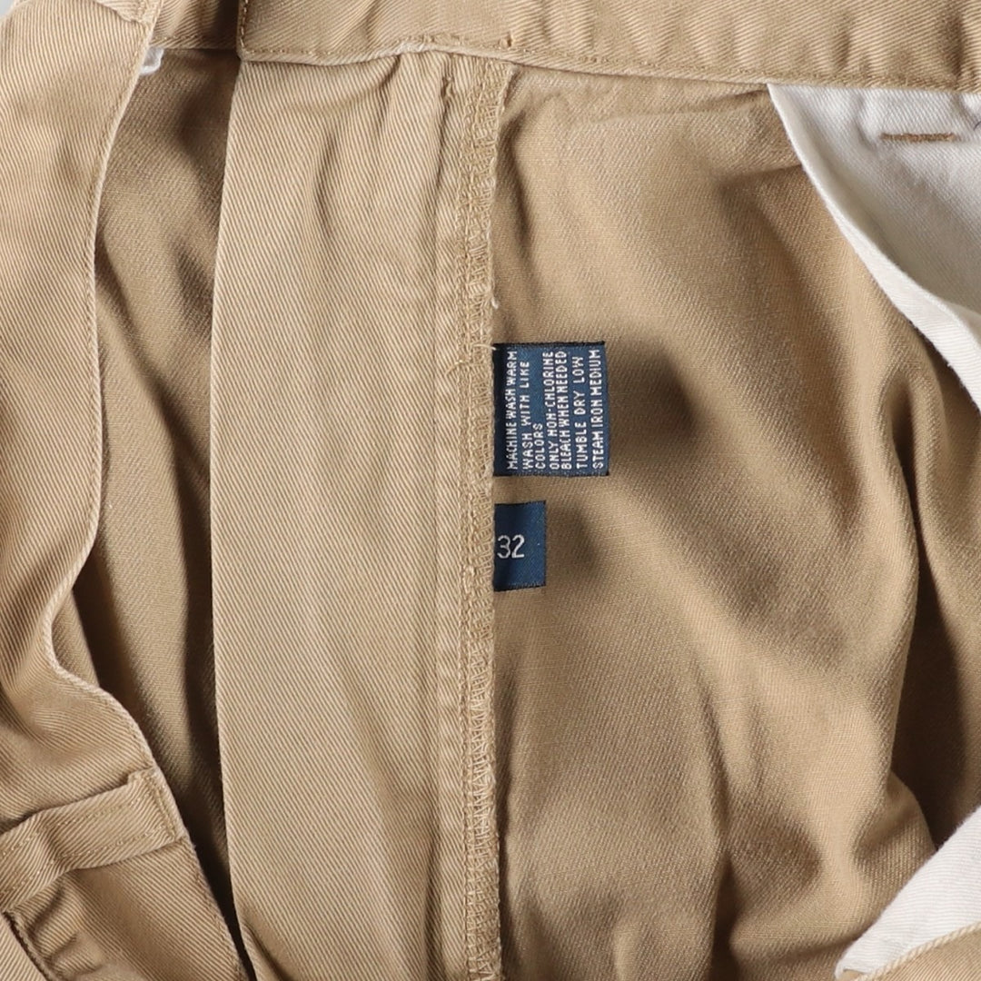 Ralph Lauren POLO by Ralph Lauren TYLER SHORT Two-pleat chino shorts, short pants, men's size w31 cotton Beige type Vintage Second Hand