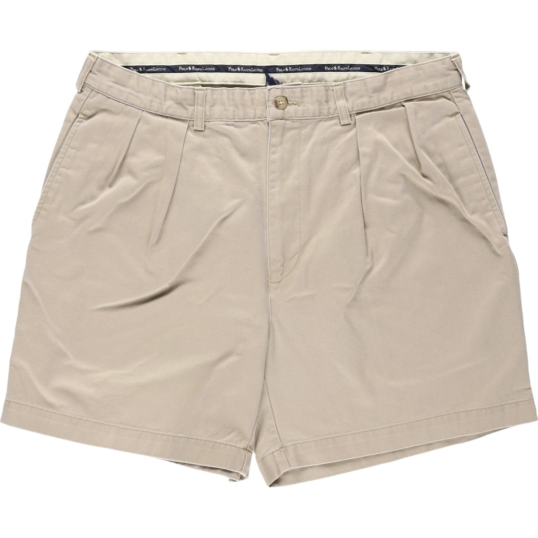 Ralph Lauren Polo Ralph Lauren Two-pleat Chino Shorts, Men's, Size W35 cotton Beige type Vintage Second Hand