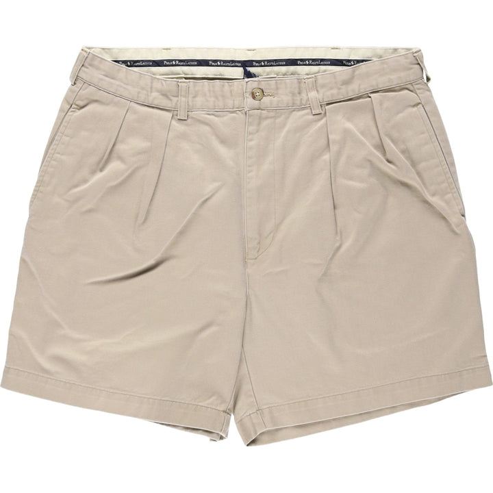 Ralph Lauren Polo Ralph Lauren Two-pleat Chino Shorts, Men's, Size W35 cotton Beige type Vintage Second Hand