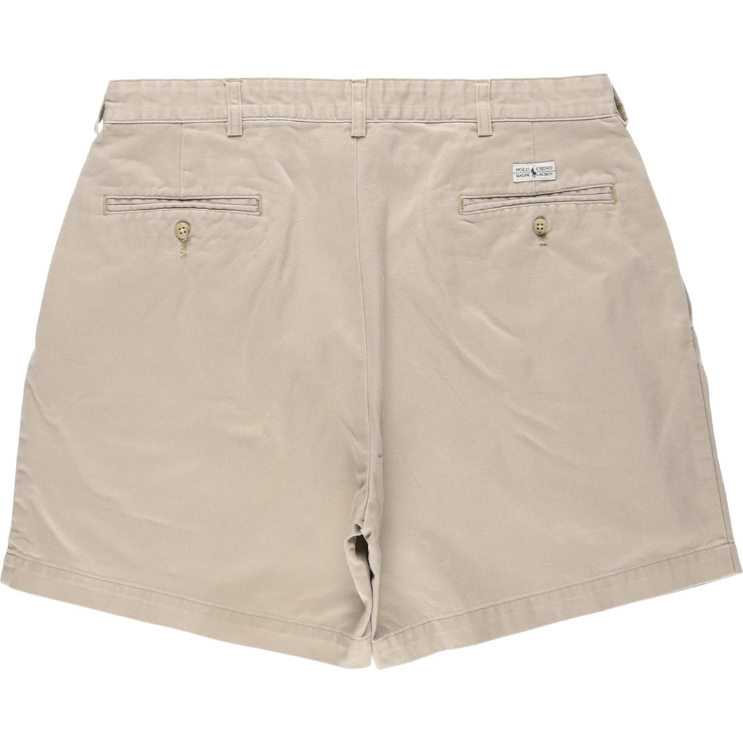 Ralph Lauren Polo Ralph Lauren Two-pleat Chino Shorts, Men's, Size W35 cotton Beige type Vintage Second Hand