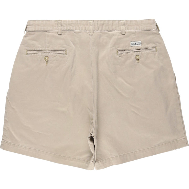 Ralph Lauren Polo Ralph Lauren Two-pleat Chino Shorts, Men's, Size W35 cotton Beige type Vintage Second Hand