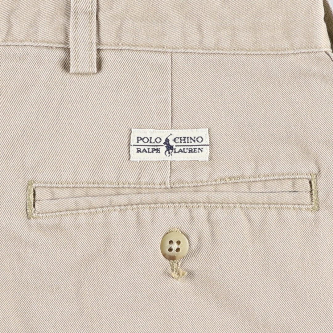 Ralph Lauren Polo Ralph Lauren Two-pleat Chino Shorts, Men's, Size W35 cotton Beige type Vintage Second Hand