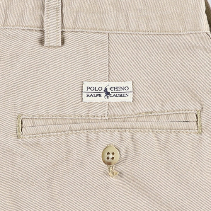 Ralph Lauren Polo Ralph Lauren Two-pleat Chino Shorts, Men's, Size W35 cotton Beige type Vintage Second Hand