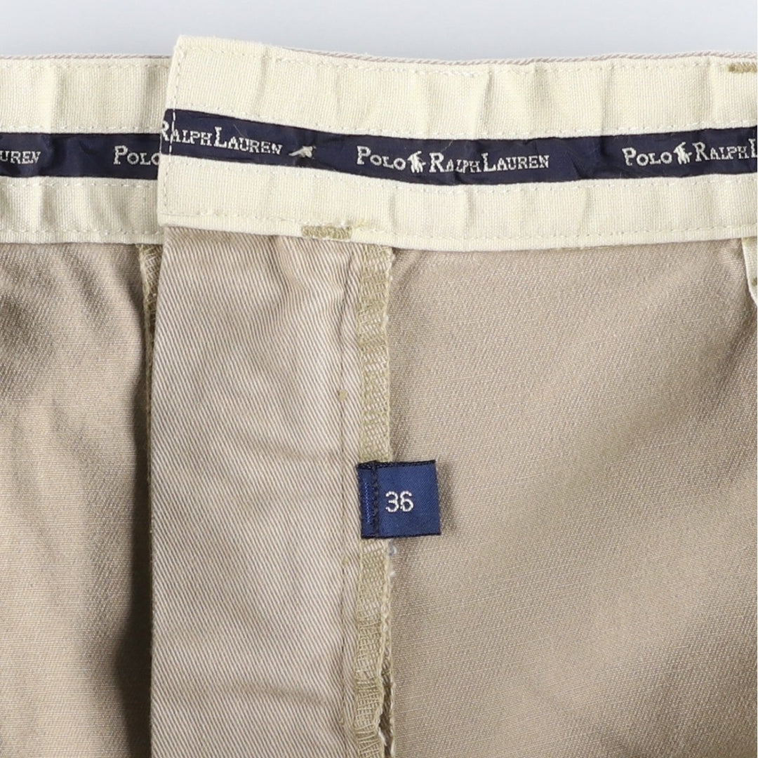 Ralph Lauren Polo Ralph Lauren Two-pleat Chino Shorts, Men's, Size W35 cotton Beige type Vintage Second Hand