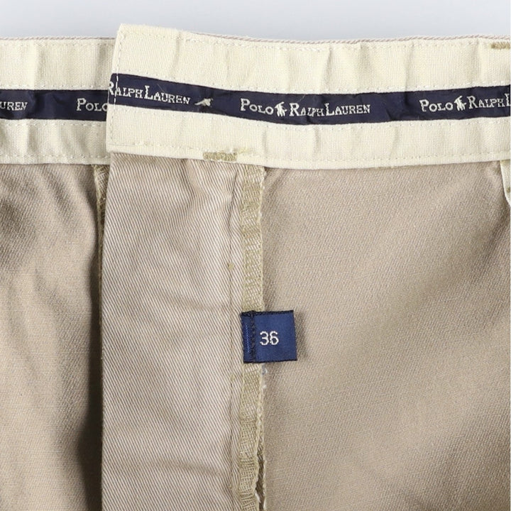 Ralph Lauren Polo Ralph Lauren Two-pleat Chino Shorts, Men's, Size W35 cotton Beige type Vintage Second Hand