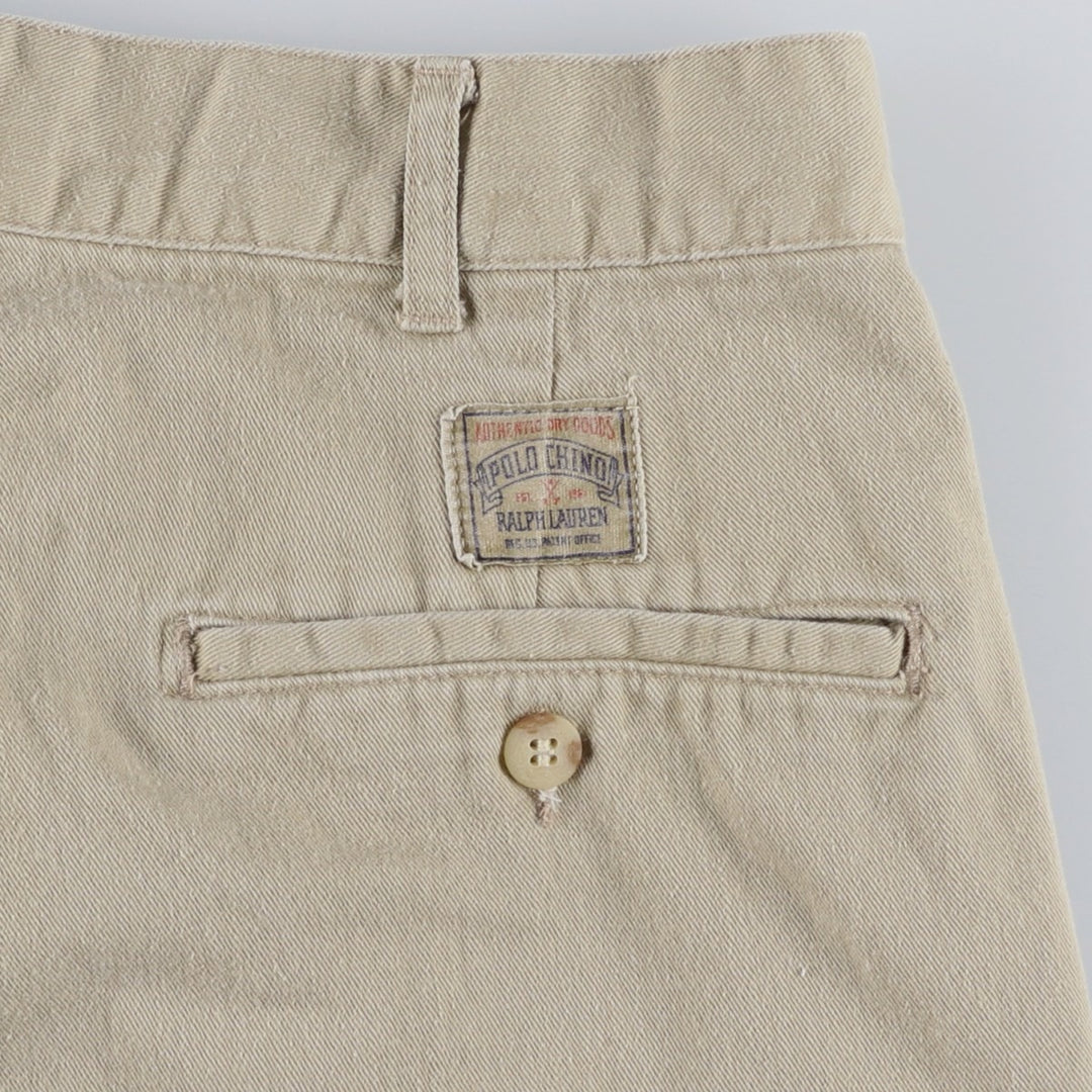 Ralph Lauren POLO by Ralph Lauren Two-pleat Chino Shorts Shorts Men's W32 equivalent cotton Beige type Vintage Second Hand