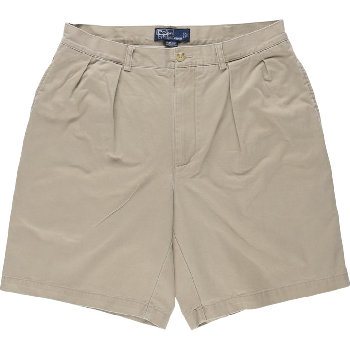 Ralph Lauren POLO by Ralph Lauren TYLER SHORT Two-pleat chino shorts, short pants, men's size W34 cotton Beige type Vintage Second Hand