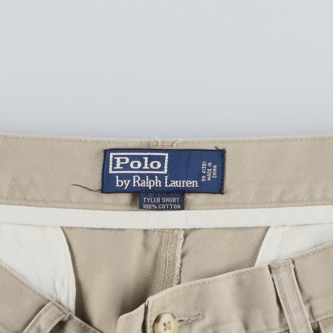 Ralph Lauren POLO by Ralph Lauren TYLER SHORT Two-pleat chino shorts, short pants, men's size W34 cotton Beige type Vintage Second Hand