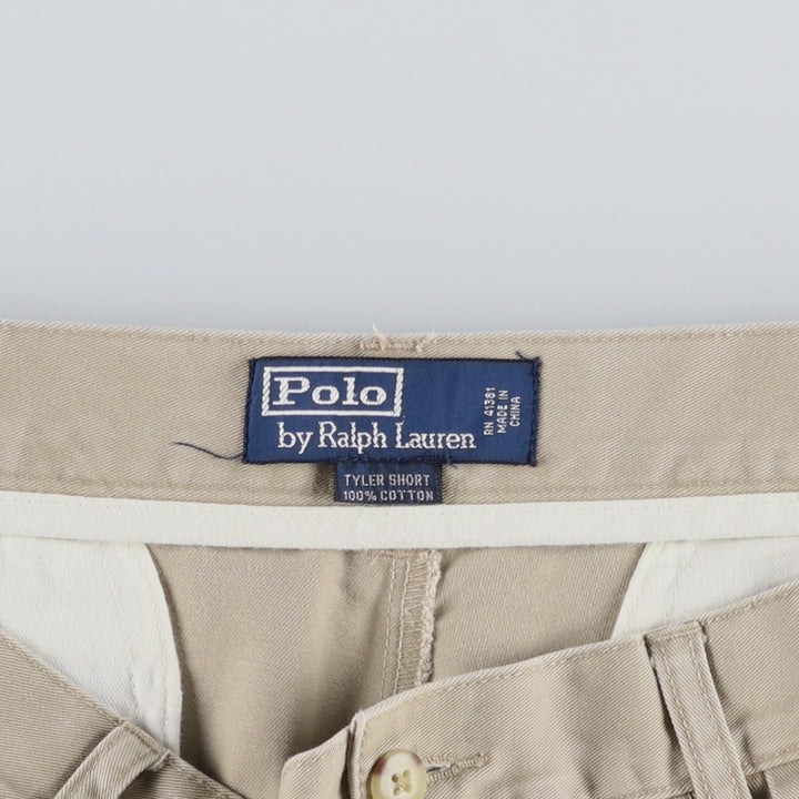 Ralph Lauren POLO by Ralph Lauren TYLER SHORT Two-pleat chino shorts, short pants, men's size W34 cotton Beige type Vintage Second Hand