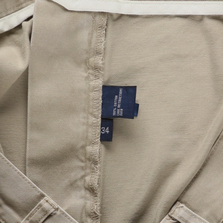 Ralph Lauren POLO by Ralph Lauren TYLER SHORT Two-pleat chino shorts, short pants, men's size W34 cotton Beige type Vintage Second Hand