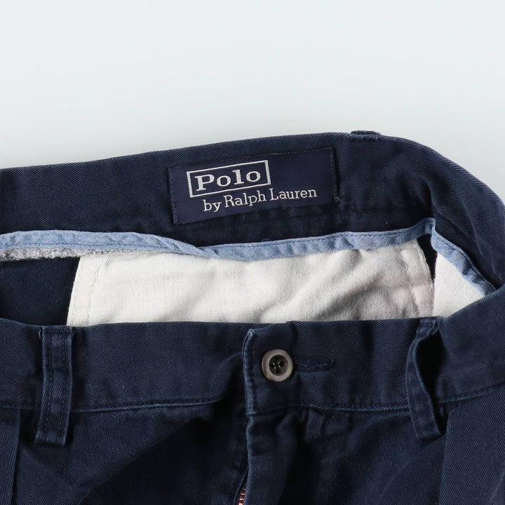 Ralph Lauren POLO by Ralph Lauren Two-pleat Chino Shorts, Men's, Size W34 cotton navy blue type Vintage Second Hand