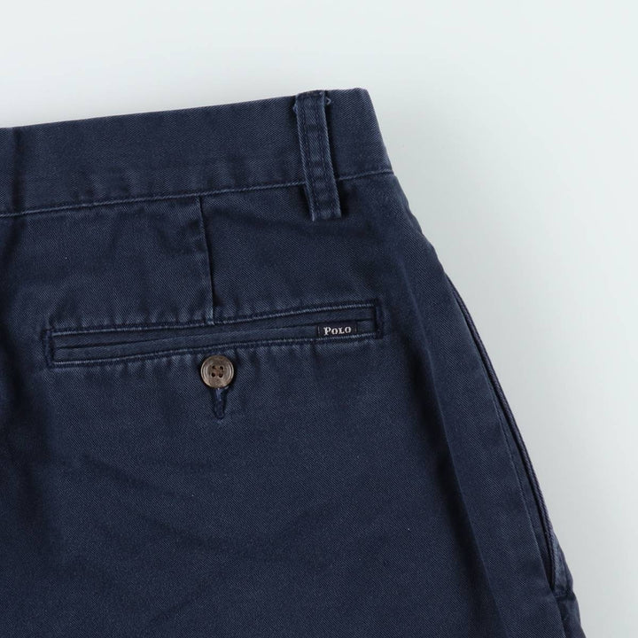 Ralph Lauren POLO by Ralph Lauren Two-pleat Chino Shorts, Men's, Size W34 cotton navy blue type Vintage Second Hand