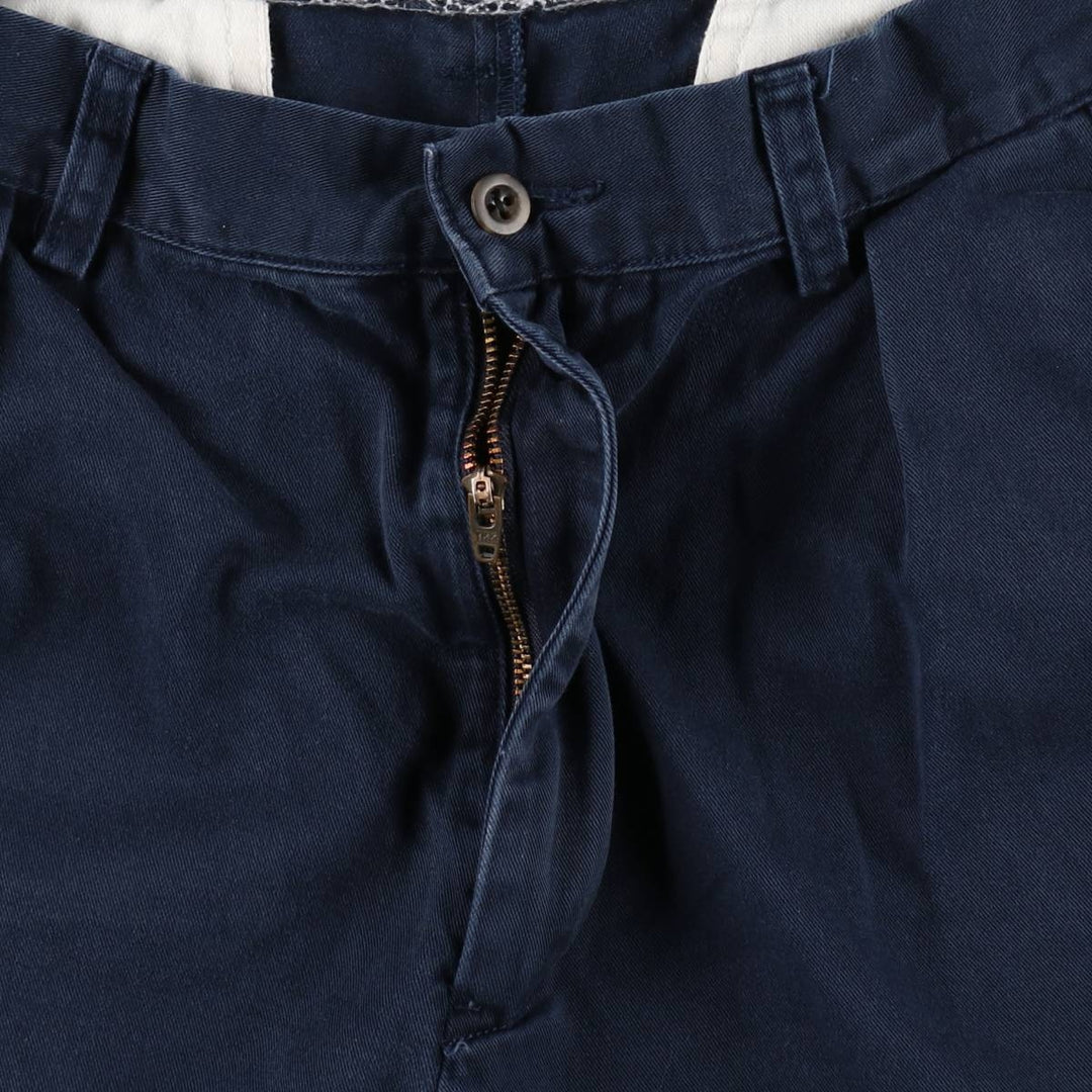 Ralph Lauren POLO by Ralph Lauren Two-pleat Chino Shorts, Men's, Size W34 cotton navy blue type Vintage Second Hand