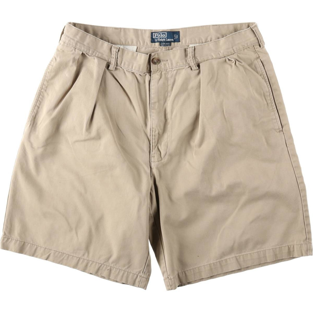 Ralph Lauren POLO by Ralph Lauren TYLER SHORT Two-pleat chino shorts, short pants, men's w35 equivalent cotton Beige type Vintage Second Hand
