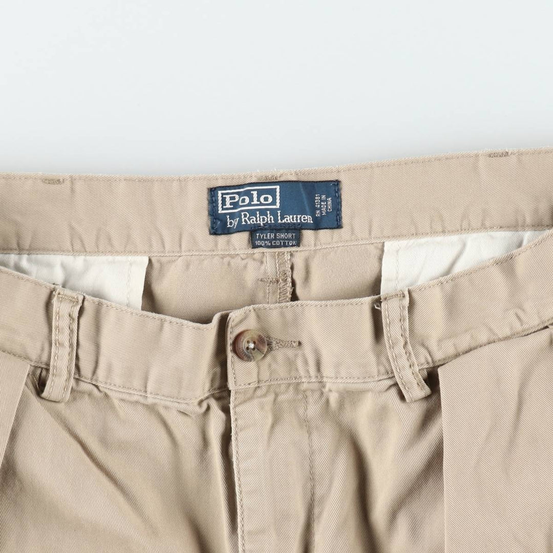 Ralph Lauren POLO by Ralph Lauren TYLER SHORT Two-pleat chino shorts, short pants, men's w35 equivalent cotton Beige type Vintage Second Hand