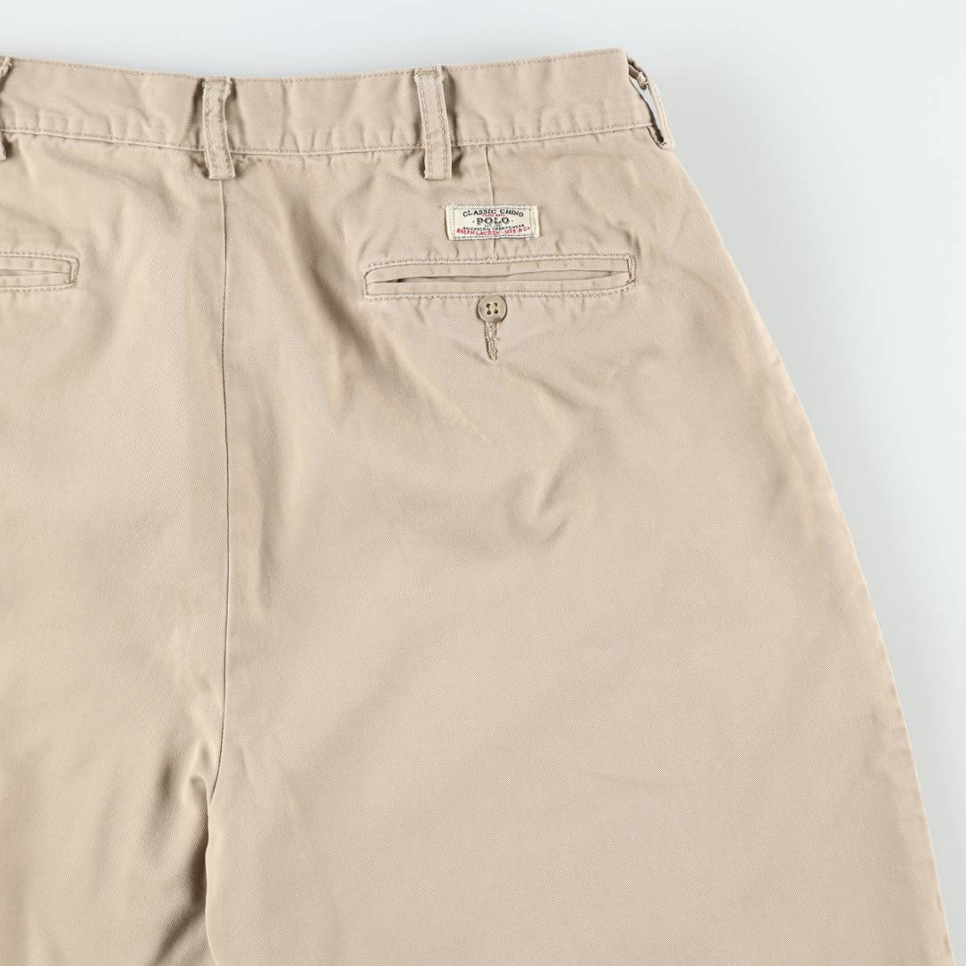 Ralph Lauren POLO by Ralph Lauren TYLER SHORT Two-pleat chino shorts, short pants, men's w35 equivalent cotton Beige type Vintage Second Hand